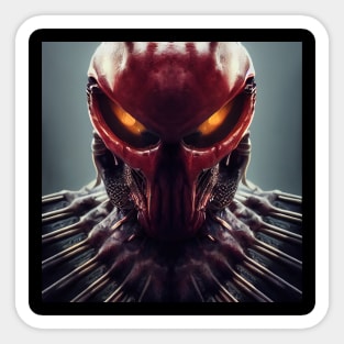 Spooky demonic reptilian alien 3d art conceptual illustration Sticker